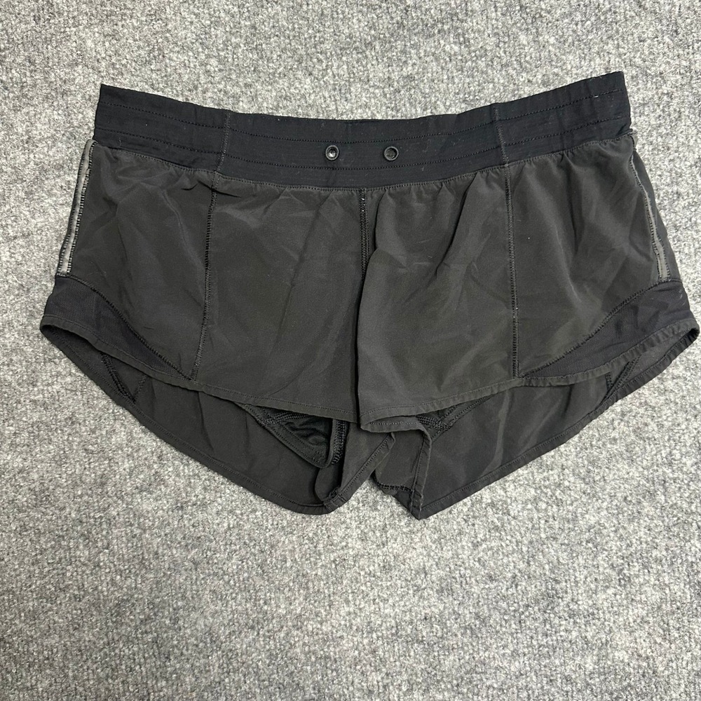 Lululemon Shorts Womens Size 6 Black Speed Up Low Rise Mesh Athletic Running